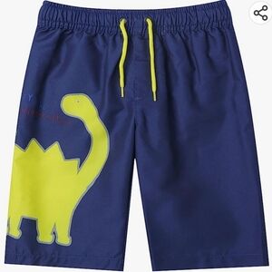 LIZENS Blue with a Yellow Dinosaur Swim Trunks UPF 50+ Quick Dry Size 1.5-2T
